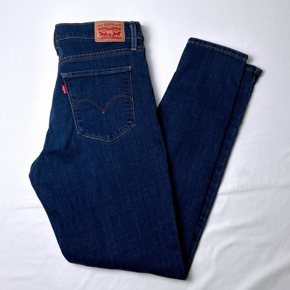 Levis Women 311 Shaping Skinny Mid Rise Denim Jeans Size 30/10 Dark Blue Stretch